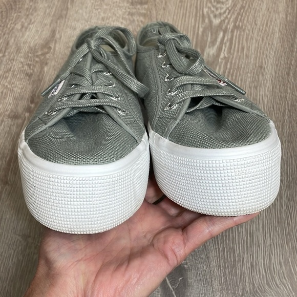 Superga Platform Sneakers 2790 Gray Canvas (EU37) 6.5 - Picture 10 of 15